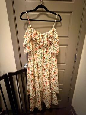 Cream Floral Ruffle Sundress